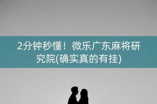 2分钟秒懂！微乐广东麻将研究院(确实真的有挂)