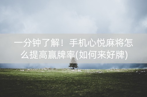 一分钟了解！手机心悦麻将怎么提高赢牌率(如何来好牌)