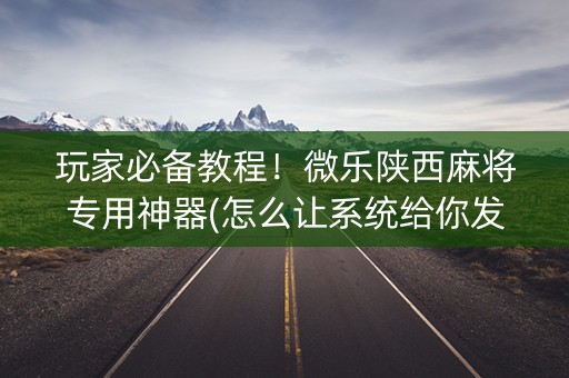 玩家必备教程！微乐陕西麻将专用神器(怎么让系统给你发好牌)