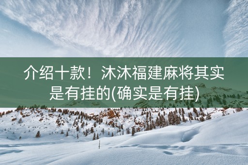 介绍十款！沐沐福建麻将其实是有挂的(确实是有挂)