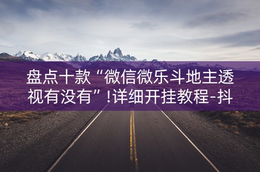 盘点十款“微信微乐斗地主透视有没有”!详细开挂教程-抖音