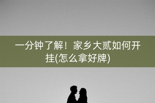 一分钟了解！家乡大贰如何开挂(怎么拿好牌)