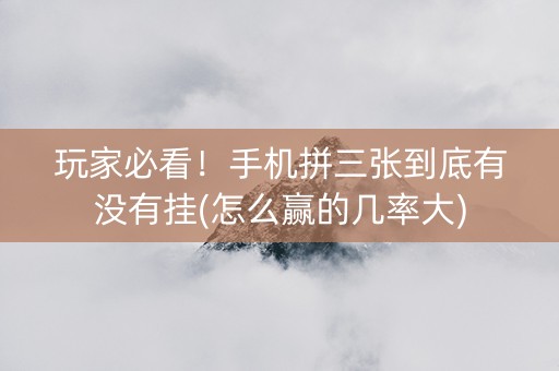 玩家必看！手机拼三张到底有没有挂(怎么赢的几率大)