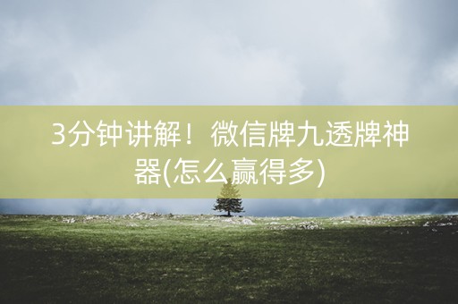 3分钟讲解！微信牌九透牌神器(怎么赢得多)