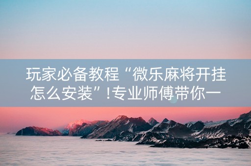 玩家必备教程“微乐麻将开挂怎么安装”!专业师傅带你一起了解（详细教程）-抖音