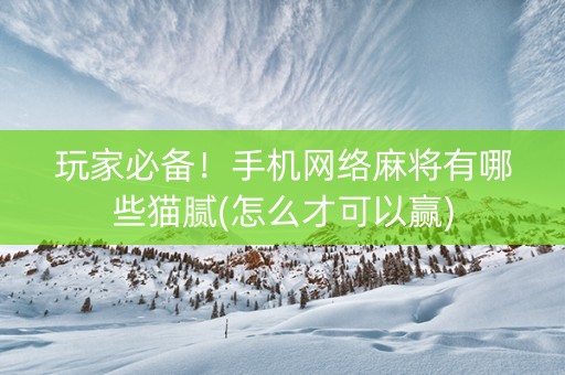 玩家必备！手机网络麻将有哪些猫腻(怎么才可以赢)