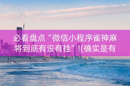 必看盘点“微信小程序雀神麻将到底有没有挂”!(确实是有挂)-抖音