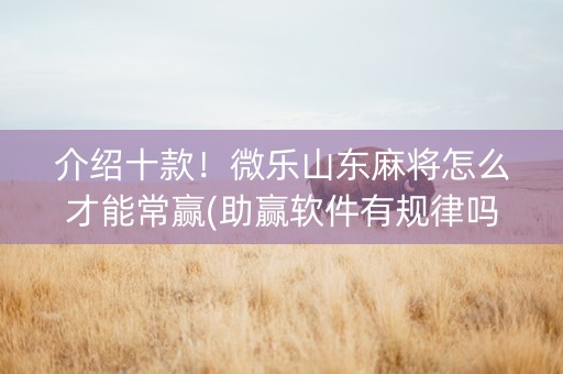 介绍十款！微乐山东麻将怎么才能常赢(助赢软件有规律吗)