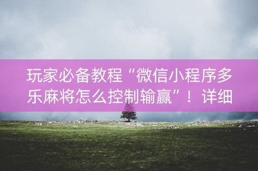 玩家必备教程“微信小程序多乐麻将怎么控制输赢”！详细开挂教程（确实真的有挂)-抖音