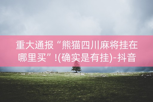 重大通报“熊猫四川麻将挂在哪里买”!(确实是有挂)-抖音