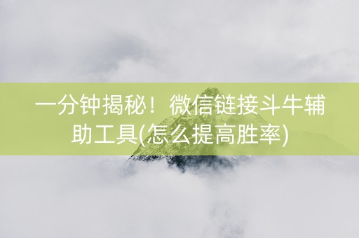 一分钟揭秘！微信链接斗牛辅助工具(怎么提高胜率)