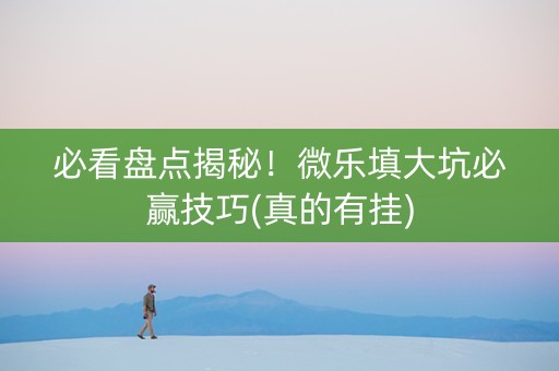 必看盘点揭秘！微乐填大坑必赢技巧(真的有挂)