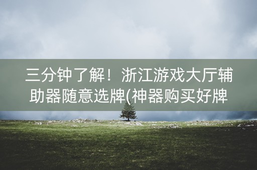 三分钟了解！浙江游戏大厅辅助器随意选牌(神器购买好牌规律)