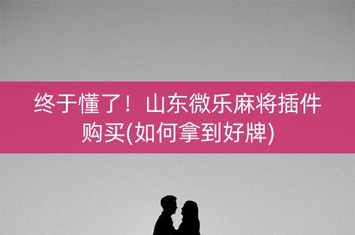 终于懂了！山东微乐麻将插件购买(如何拿到好牌)