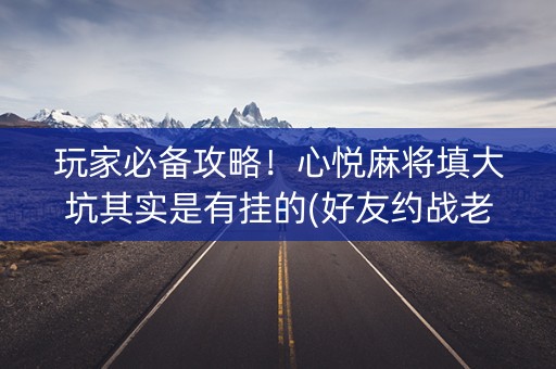 玩家必备攻略！心悦麻将填大坑其实是有挂的(好友约战老是输)