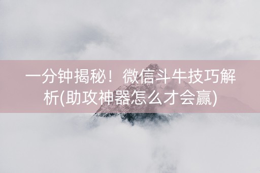 一分钟揭秘！微信斗牛技巧解析(助攻神器怎么才会赢)