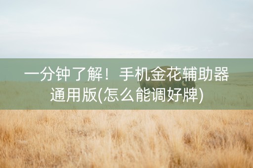 一分钟了解！手机金花辅助器通用版(怎么能调好牌)