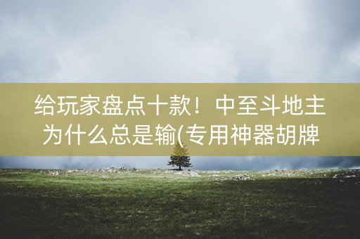 给玩家盘点十款！中至斗地主为什么总是输(专用神器胡牌技巧)