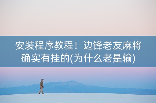 安装程序教程！边锋老友麻将确实有挂的(为什么老是输)