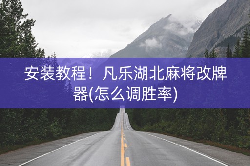 安装教程！凡乐湖北麻将改牌器(怎么调胜率)