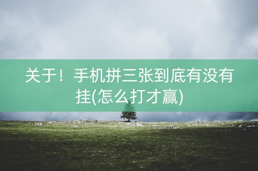 关于！手机拼三张到底有没有挂(怎么打才赢)