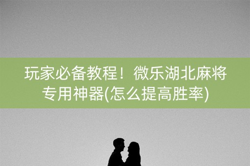 玩家必备教程！微乐湖北麻将专用神器(怎么提高胜率)