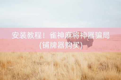 安装教程！雀神麻将神器骗局(铺牌器购买)