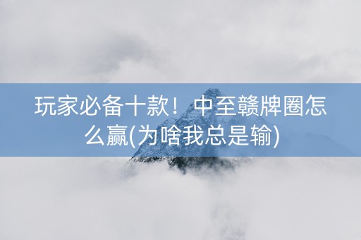 玩家必备十款！中至赣牌圈怎么赢(为啥我总是输)