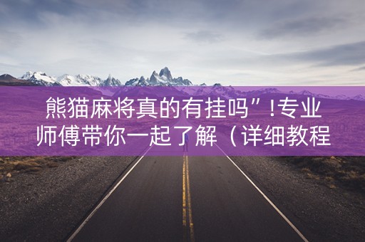 熊猫麻将真的有挂吗”!专业师傅带你一起了解（详细教程）-抖音