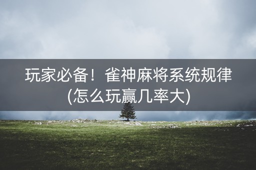 玩家必备！雀神麻将系统规律(怎么玩赢几率大)