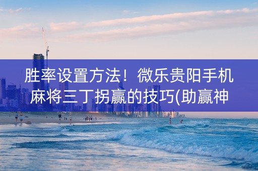 胜率设置方法！微乐贵阳手机麻将三丁拐赢的技巧(助赢神器)