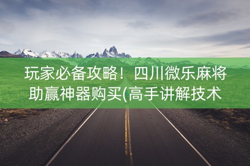 玩家必备攻略！四川微乐麻将助赢神器购买(高手讲解技术)