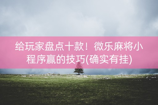 给玩家盘点十款！微乐麻将小程序赢的技巧(确实有挂)