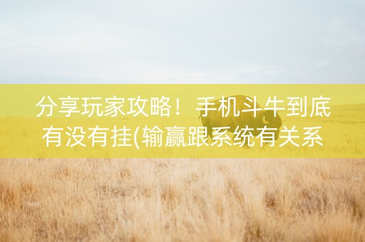 分享玩家攻略！手机斗牛到底有没有挂(输赢跟系统有关系吗)