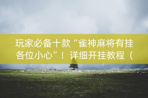 玩家必备十款“雀神麻将有挂各位小心”！详细开挂教程（确实真的有挂)-抖音