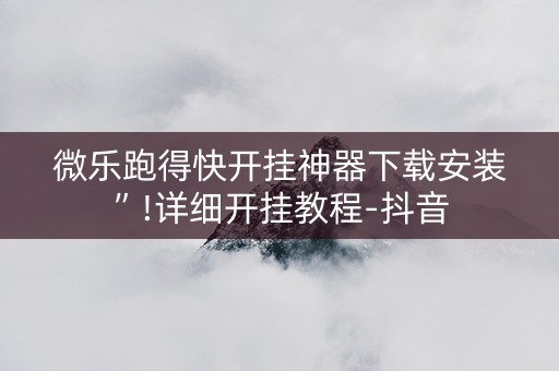 微乐跑得快开挂神器下载安装”!详细开挂教程-抖音