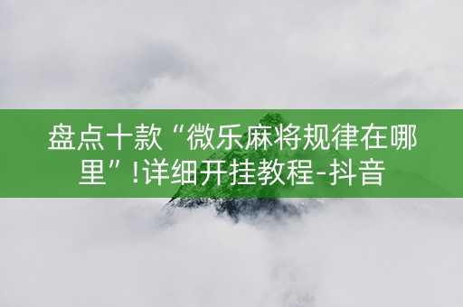 盘点十款“微乐麻将规律在哪里”!详细开挂教程-抖音