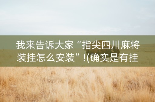 我来告诉大家“指尖四川麻将装挂怎么安装”!(确实是有挂)-抖音