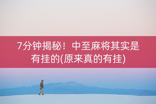7分钟揭秘！中至麻将其实是有挂的(原来真的有挂)