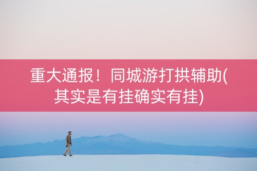重大通报！同城游打拱辅助(其实是有挂确实有挂)