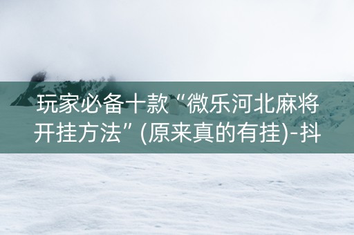 玩家必备十款“微乐河北麻将开挂方法”(原来真的有挂)-抖音