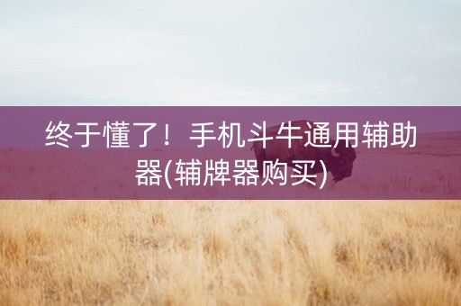 终于懂了！手机斗牛通用辅助器(辅牌器购买)