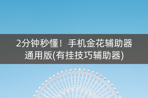 2分钟秒懂！手机金花辅助器通用版(有挂技巧辅助器)