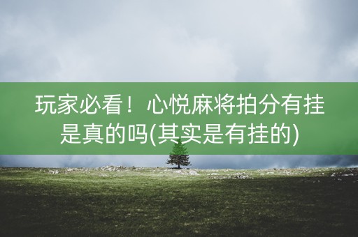 玩家必看！心悦麻将拍分有挂是真的吗(其实是有挂的)