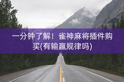 一分钟了解！雀神麻将插件购买(有输赢规律吗)