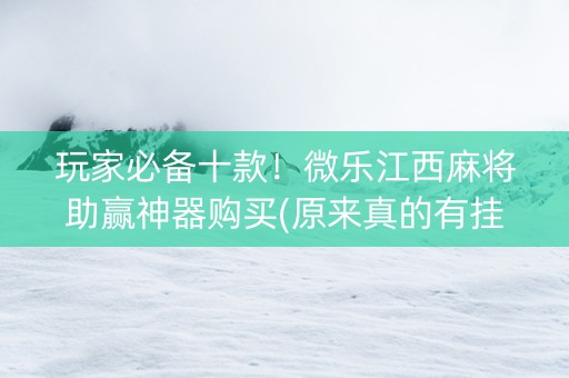 玩家必备十款！微乐江西麻将助赢神器购买(原来真的有挂)