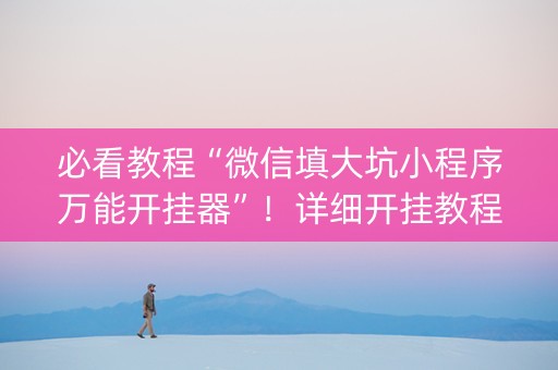 必看教程“微信填大坑小程序万能开挂器”！详细开挂教程（确实真的有挂)-抖音