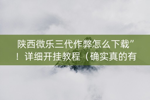 陕西微乐三代作弊怎么下载”！详细开挂教程（确实真的有挂)-抖音