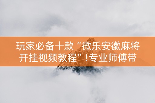 玩家必备十款“微乐安徽麻将开挂视频教程”!专业师傅带你一起了解（详细教程）-抖音