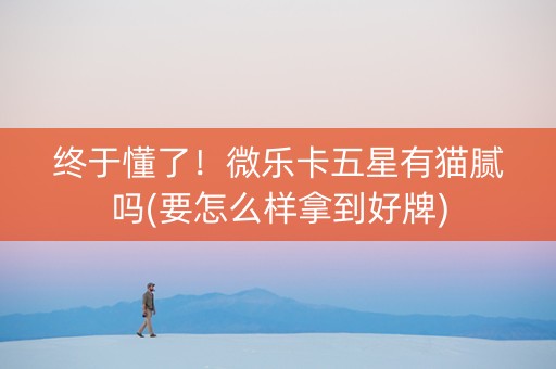 终于懂了！微乐卡五星有猫腻吗(要怎么样拿到好牌)